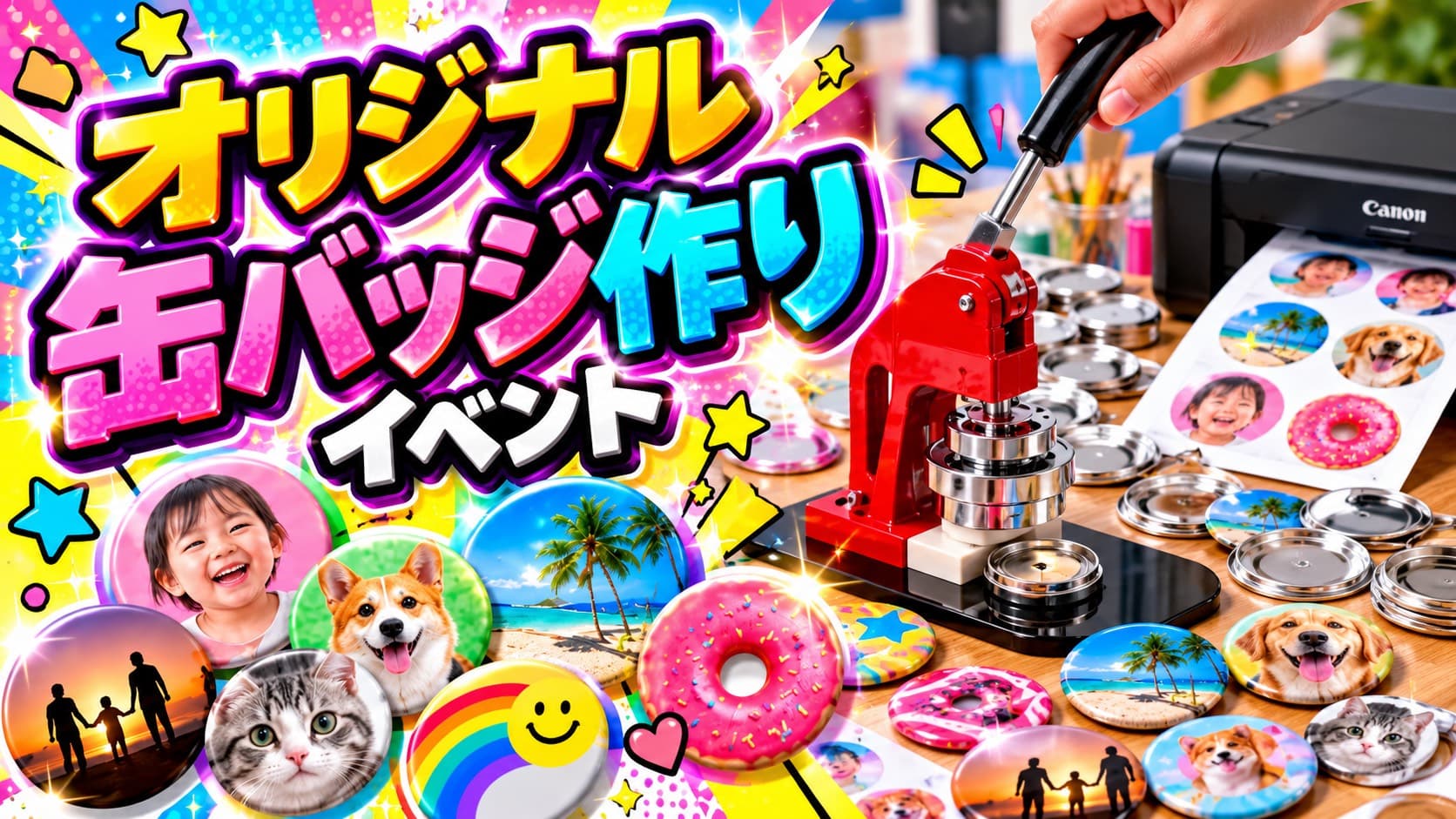 オリジナル缶バッジ作りイベント